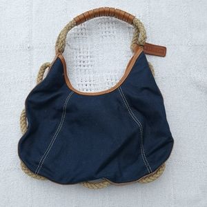 J.McLaughlin denim blue rope shoulder hobo bag